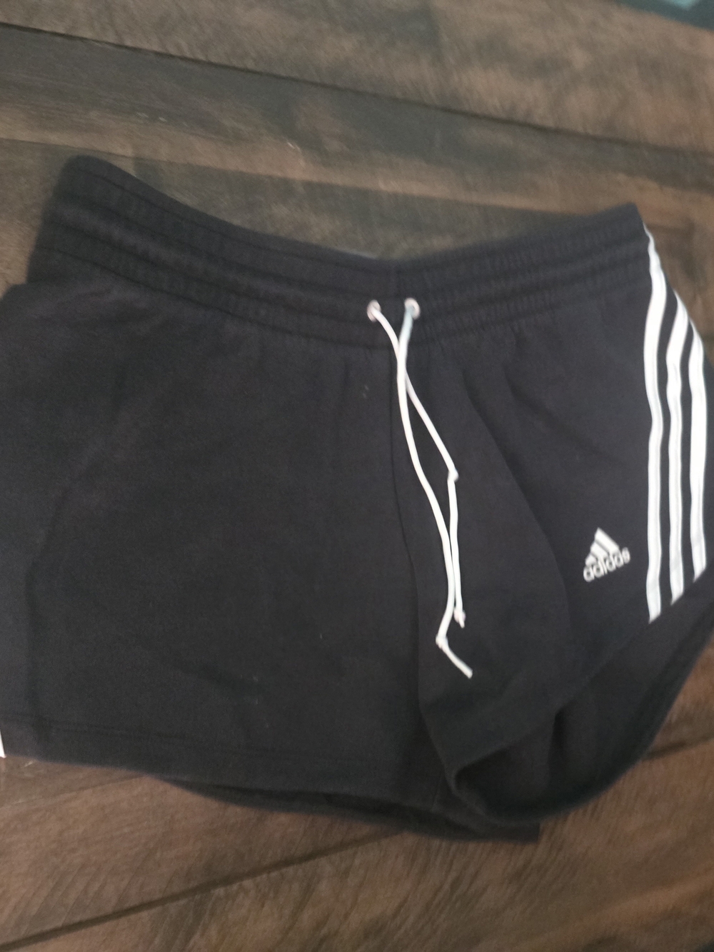 adidas Black Women's Athletic Shorts with White Stripes